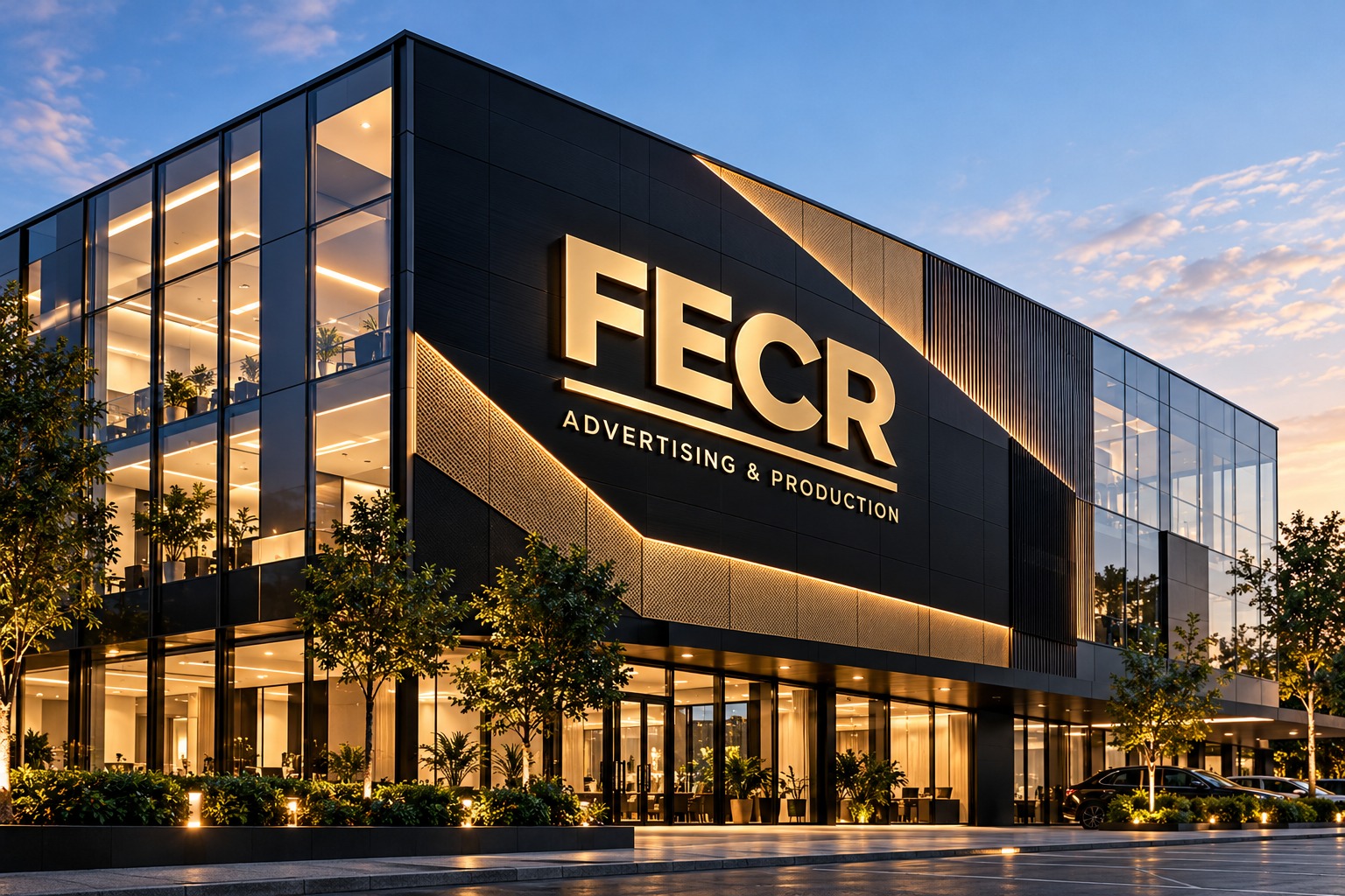 FECR markalı bina dış cephe reklamı
